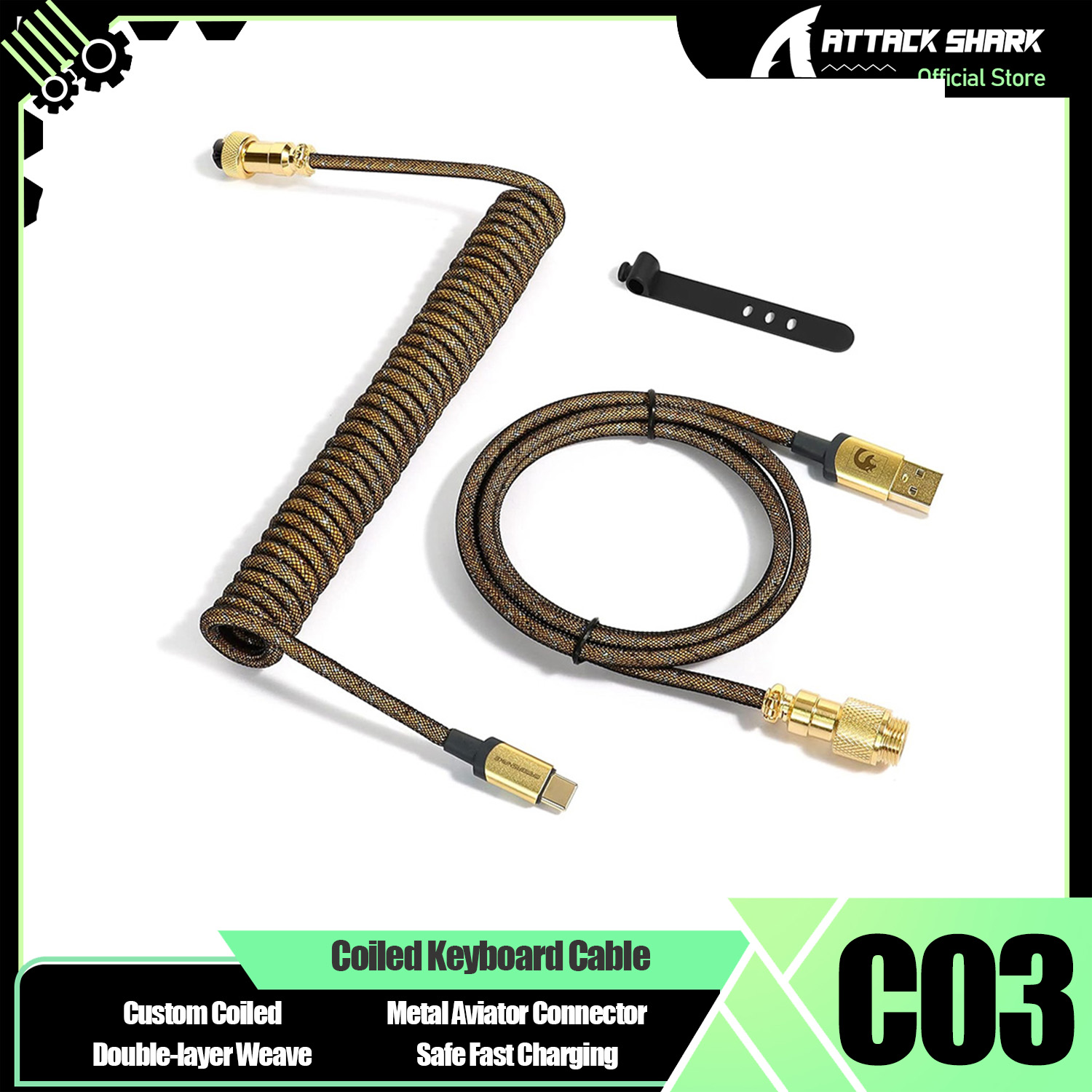 Coiled Usb Cable - ATTACK SHARK * MAMBASNAKE C03 Coiled