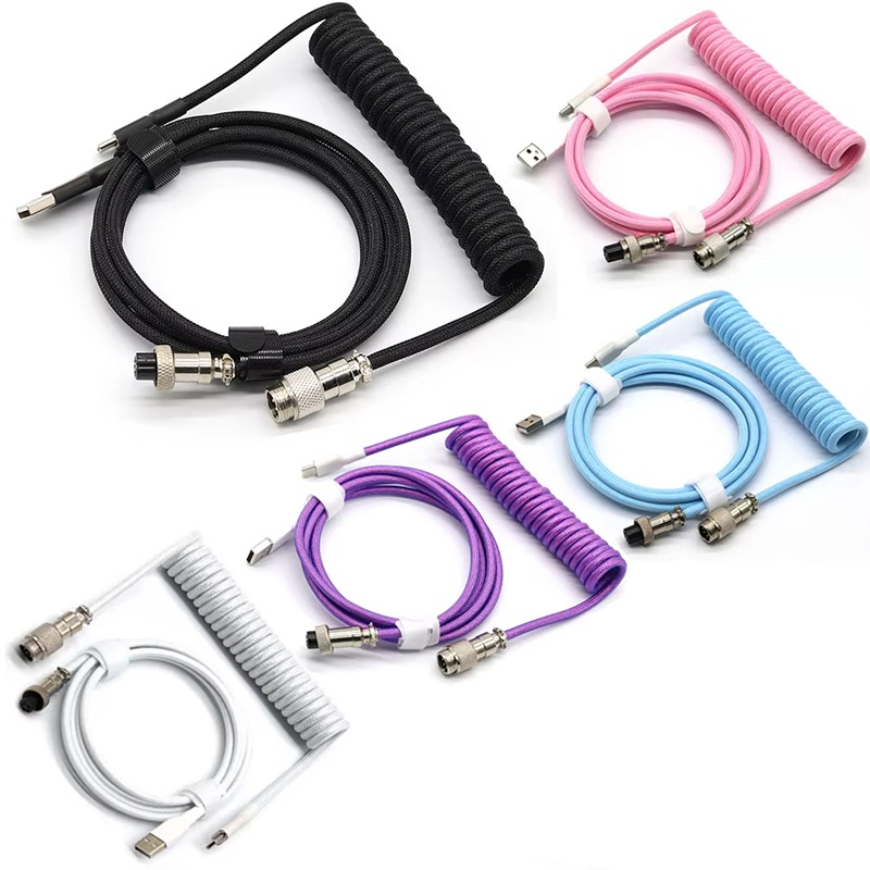 Coiled Usb Cable - Mechanical Keyboard Coiled Cable Aviator Cable