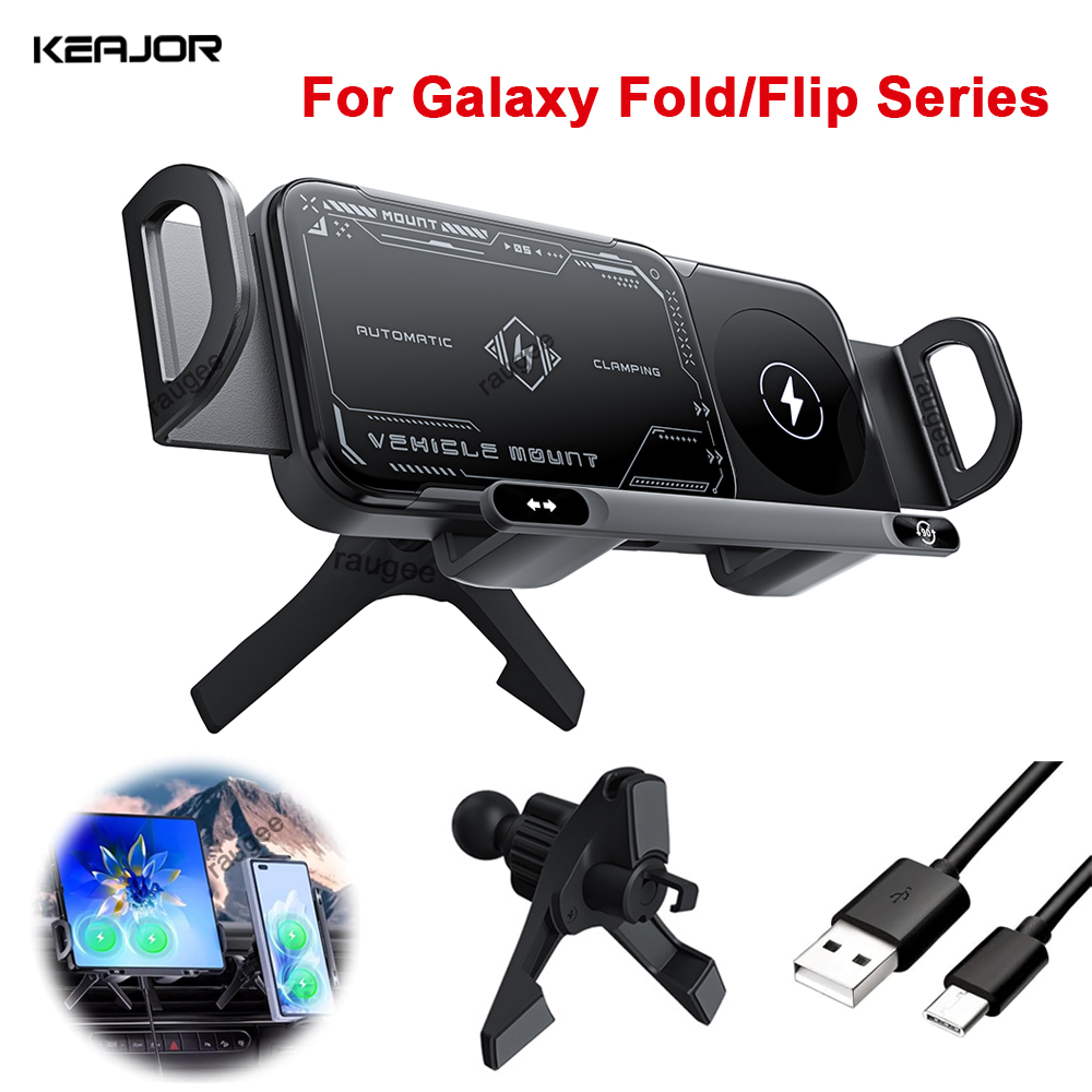 Coiled Usb Cable - Car Wireless Charger Dual Coil Fold