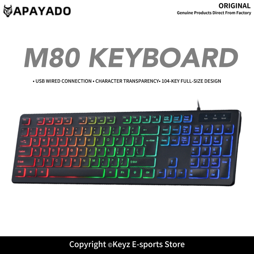Keyboard Gaming Mac - M80 Ultra Thin Wired Gaming Keyboard