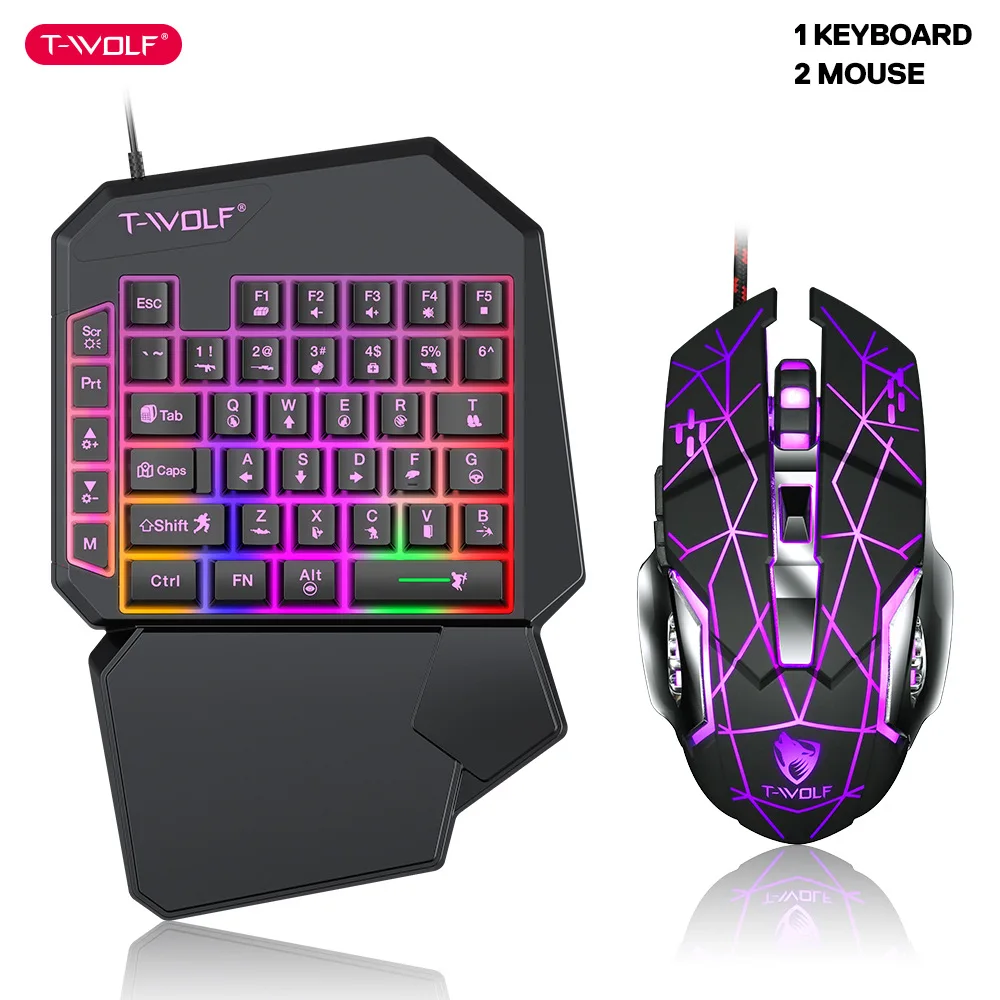 T-WOLF TF900 One Handed Keyboa - Gaming Keyboard Half 评论和价格