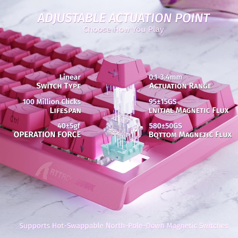 ATTACK SHARK X68 HE 8000Hz Rap - Keyboard Gaming Mac 评论和价格