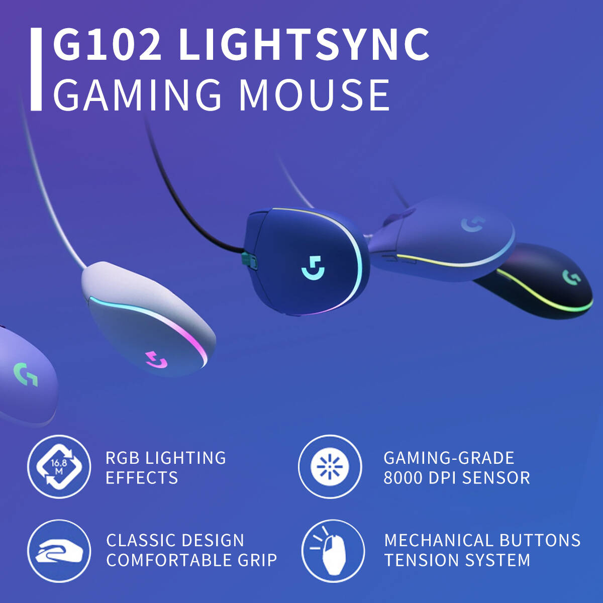 Logitech G203 Wired RGB Gaming - Logitech Mouse G203 评论和价格