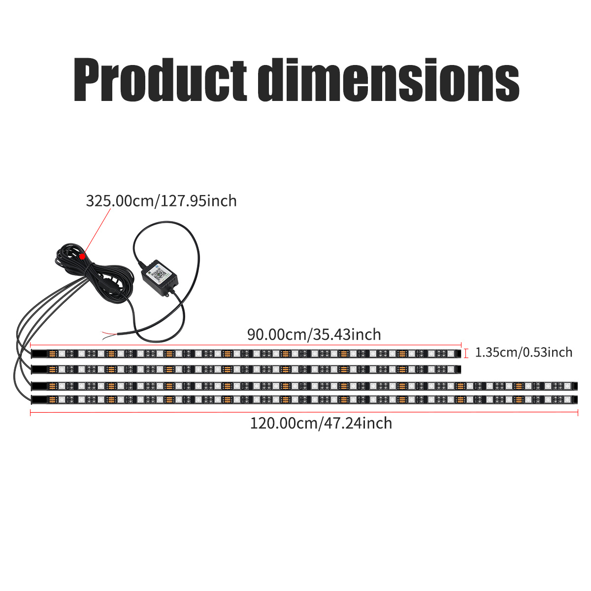 90+120CM Car RGB Chassis Light - Rgb Underglow Strip 评论和价格