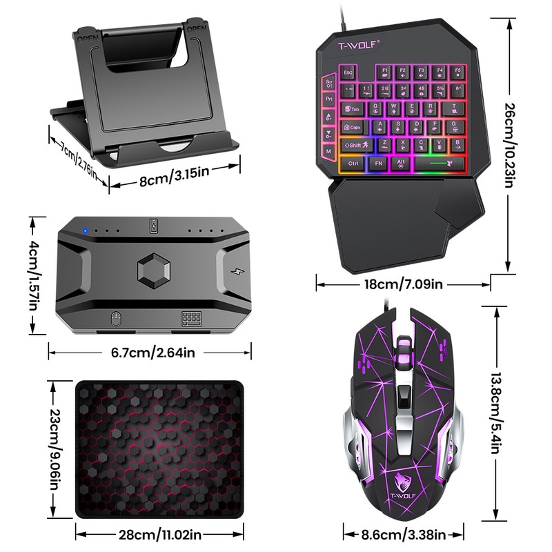 T-Wolf Tf950 5 In 1 One Handed - Gaming Keyboard Half 评论和价格
