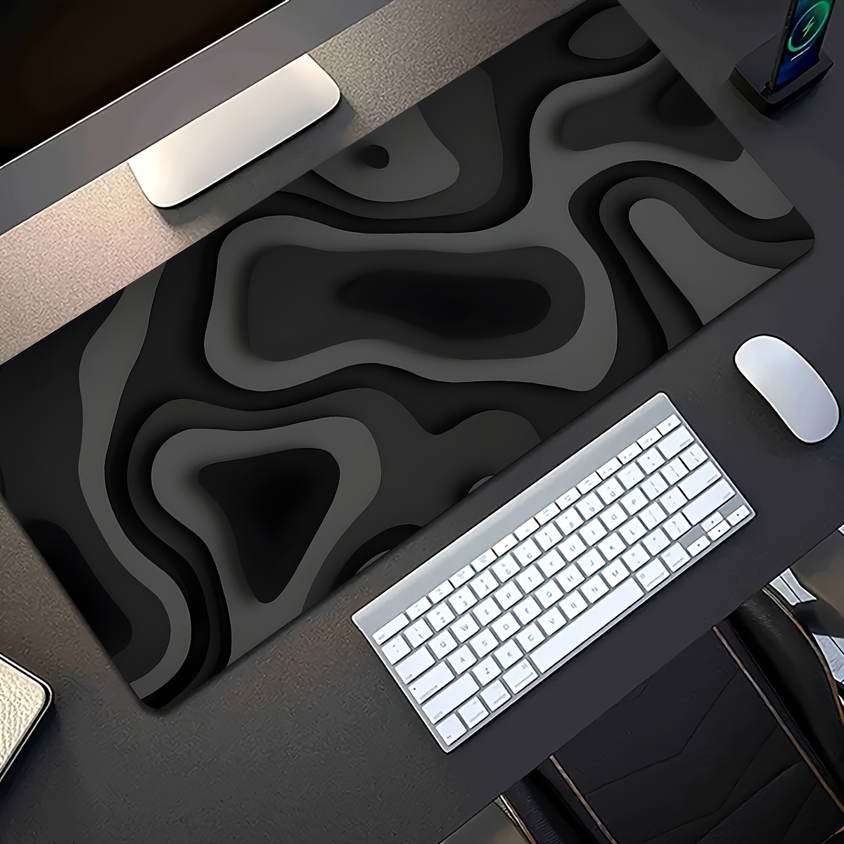 Black Gray Swirl Design Large  - Gaming Keyboard Brand 评论和价格
