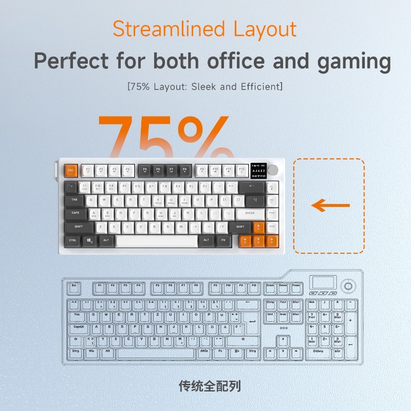 AJAZZ AF82 75% Tri-Mode Keyboa - Keyboard Gaming Mac 评论和价格