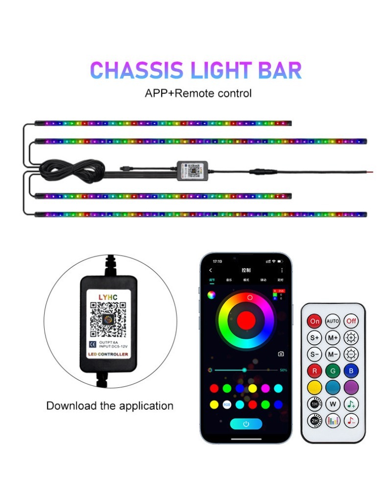 4in1 Car Flexible Underglow St - Rgb Underglow Strip 评论和价格